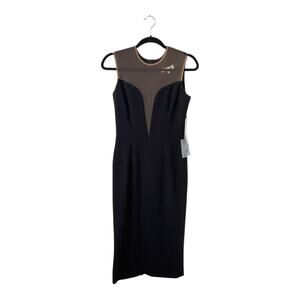 Dress the‎ population black sleeveless midi dress NWT medium bodycon